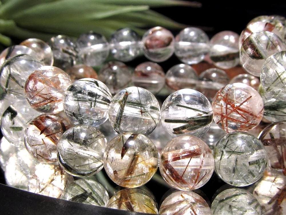 ルチルクォーツ ブレスレット MIXルチル 金紅石入り水晶 ルチレイテッドクォーツ