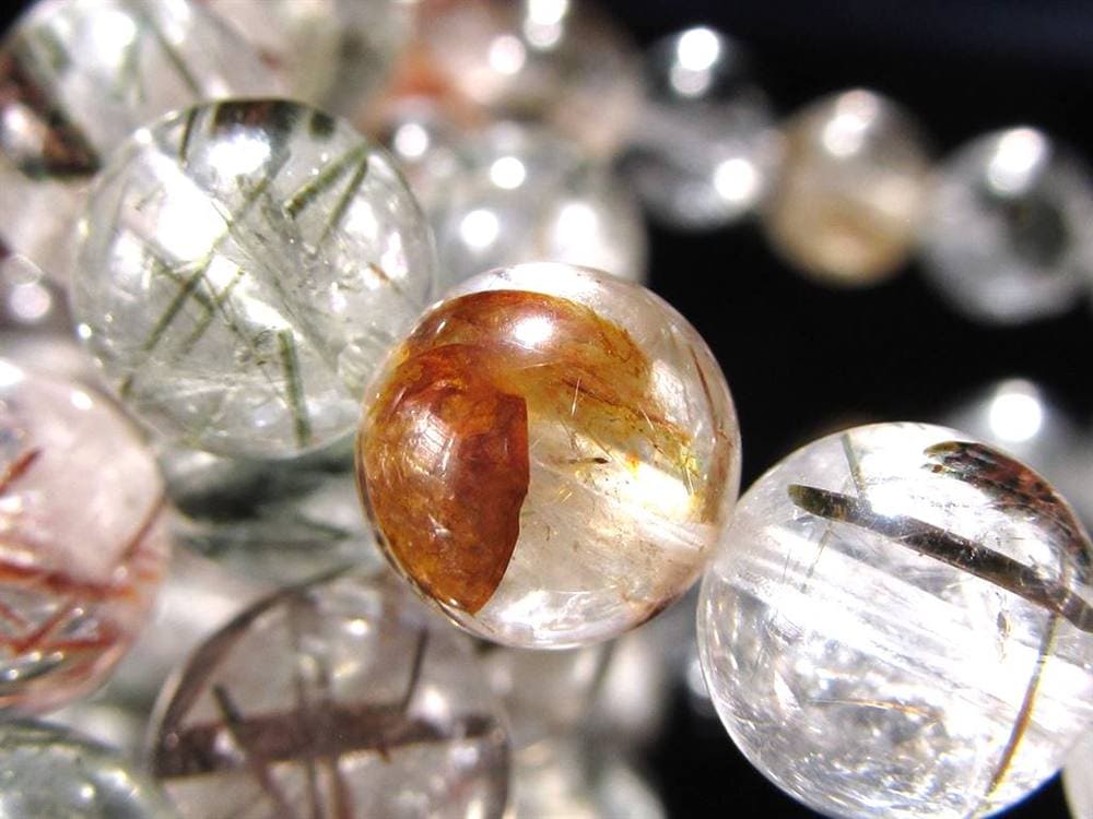 ルチルクォーツ ブレスレット MIXルチル 金紅石入り水晶 ルチレイテッドクォーツ