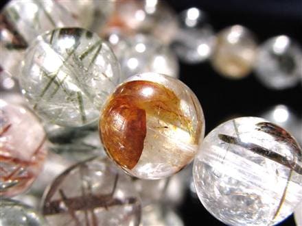 ルチルクォーツ ブレスレット MIXルチル 金紅石入り水晶 ルチレイテッドクォーツ