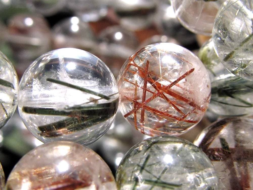 ルチルクォーツ ブレスレット MIXルチル 金紅石入り水晶 ルチレイテッドクォーツ