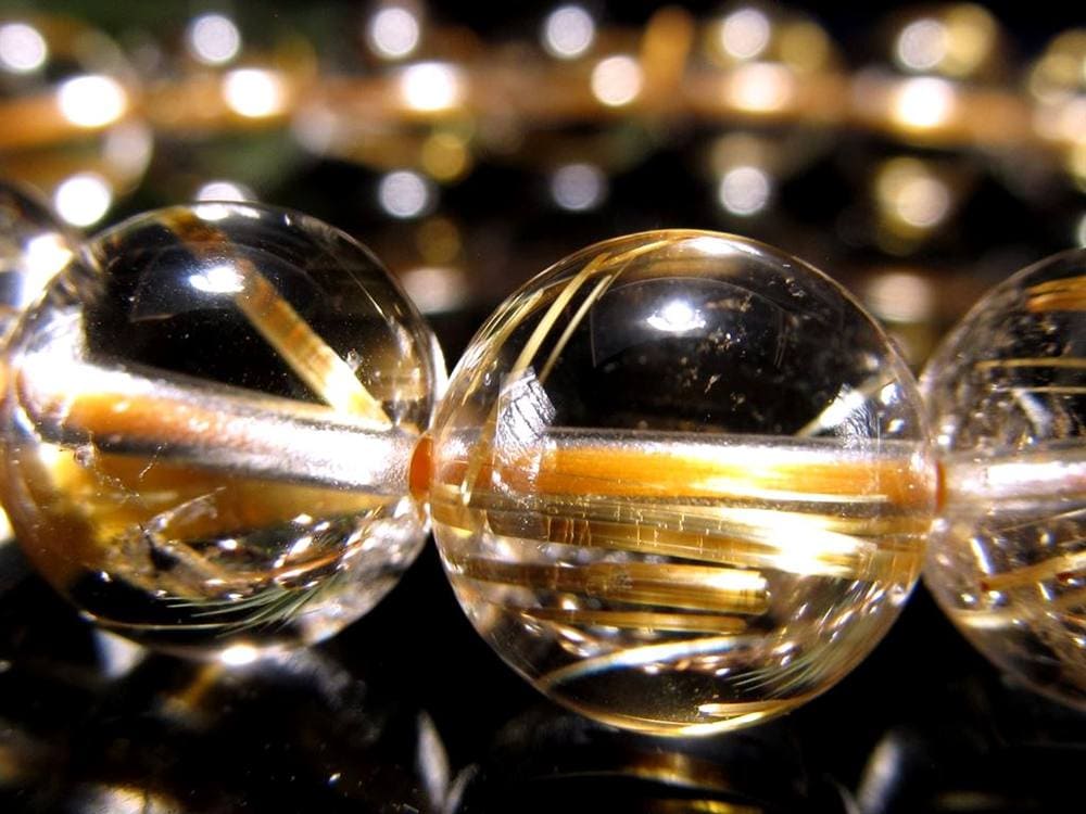 ゴールドルチル ブレスレット タイチン 金針水晶 天然石