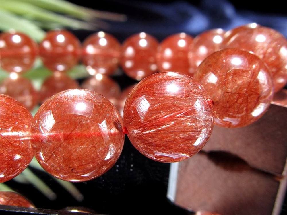 レッド ブラウン ルチルクォーツ ブレスレット ルチルレイテッドクォーツ