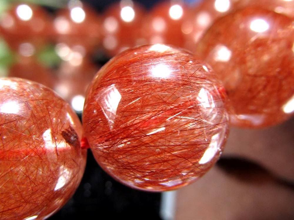 レッド ブラウン ルチルクォーツ ブレスレット ルチルレイテッドクォーツ