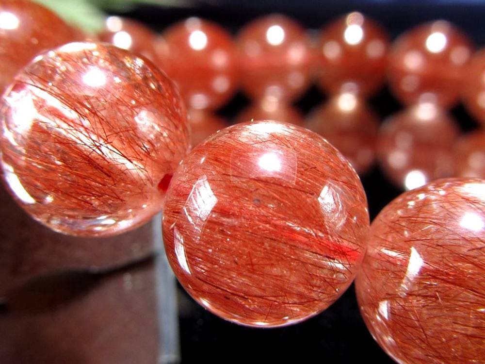 レッド ブラウン ルチルクォーツ ブレスレット ルチルレイテッドクォーツ