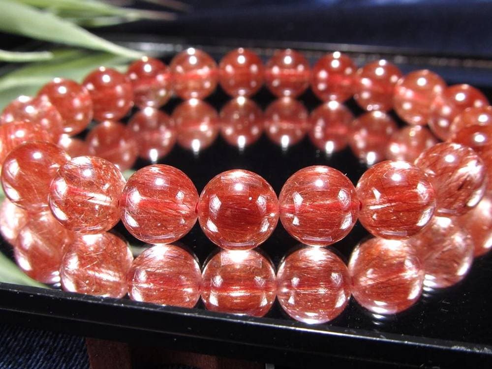 レッド ブラウン ルチルクォーツ ブレスレット ルチルレイテッドクォーツ