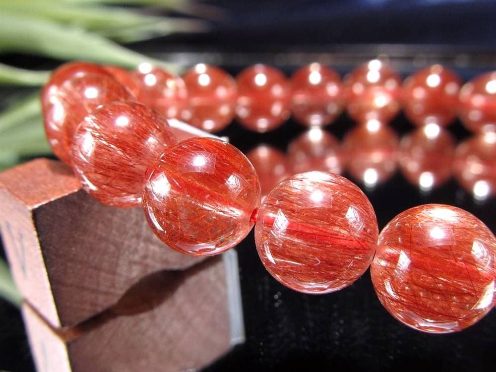 レッド ブラウン ルチルクォーツ ブレスレット ルチルレイテッドクォーツ