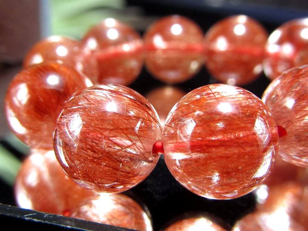 レッド ブラウン ルチルクォーツ ブレスレット ルチルレイテッドクォーツ