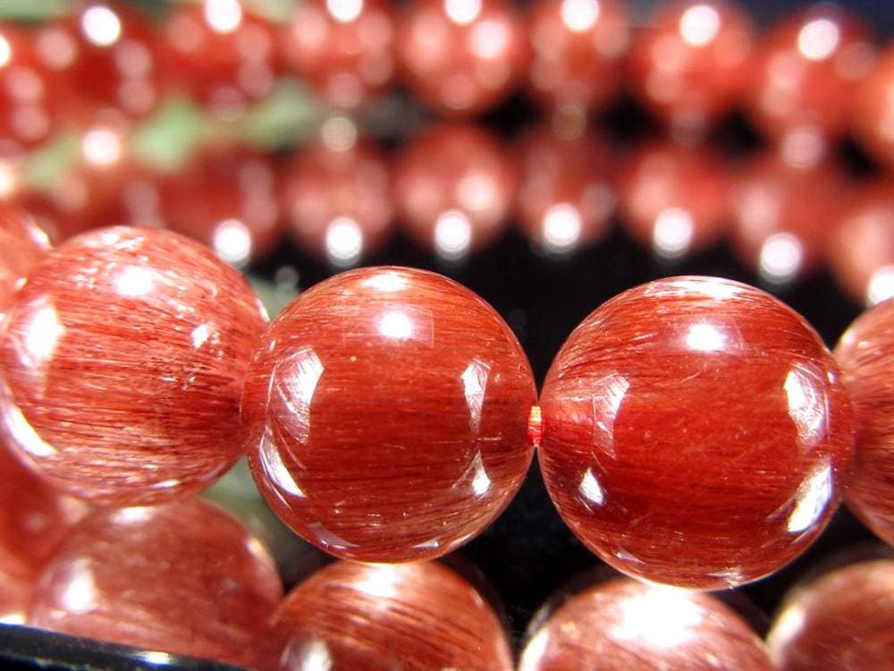 レッド ブラウン ルチルクォーツ ブレスレット ルチルレイテッドクォーツ