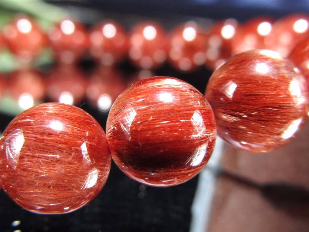 レッド ブラウン ルチルクォーツ ブレスレット ルチルレイテッドクォーツ