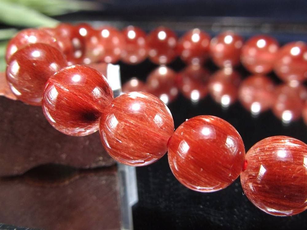 レッド ブラウン ルチルクォーツ ブレスレット ルチルレイテッドクォーツ