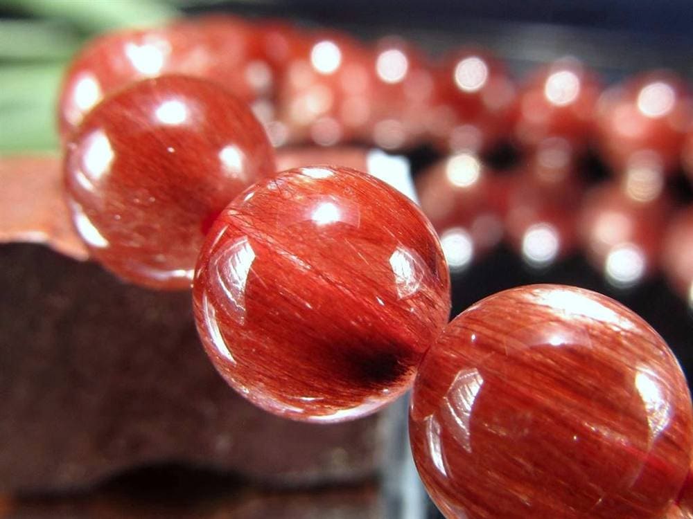 レッド ブラウン ルチルクォーツ ブレスレット ルチルレイテッドクォーツ