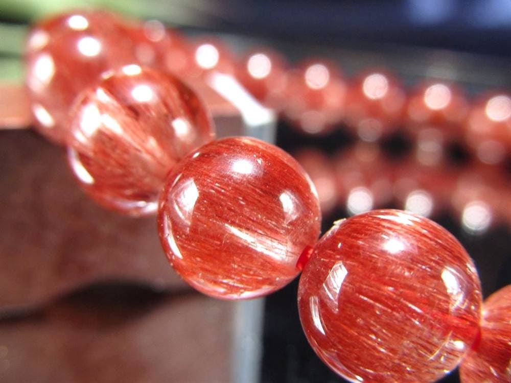 レッド ブラウン ルチルクォーツ ブレスレット ルチルレイテッドクォーツ