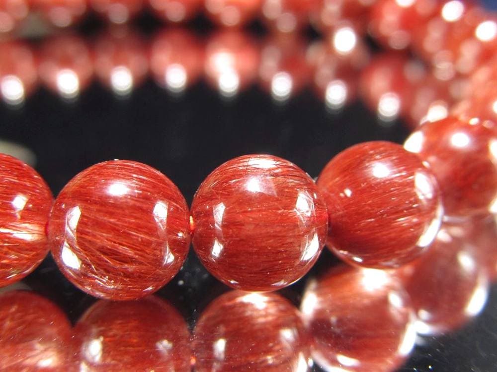 レッド ブラウン ルチルクォーツ ブレスレット ルチルレイテッドクォーツ