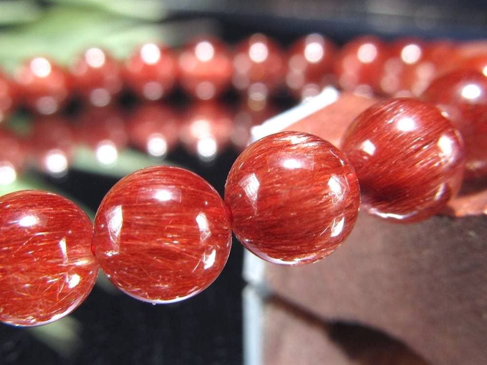 レッド ブラウン ルチルクォーツ ブレスレット ルチルレイテッドクォーツ