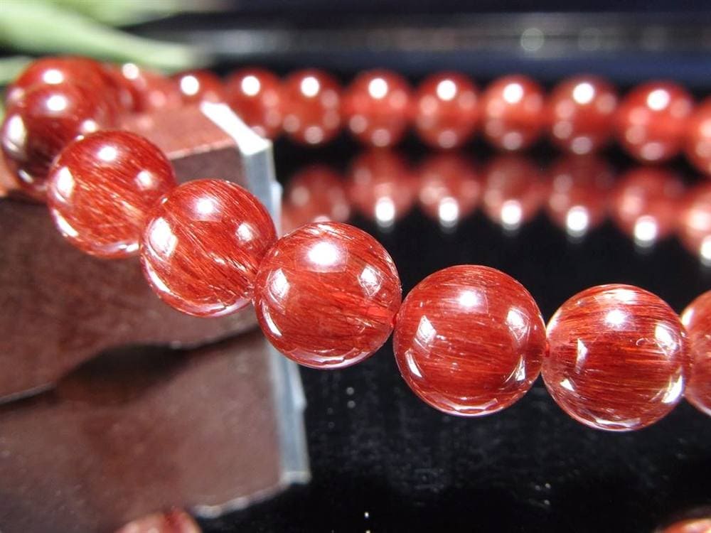 レッド ブラウン ルチルクォーツ ブレスレット ルチルレイテッドクォーツ