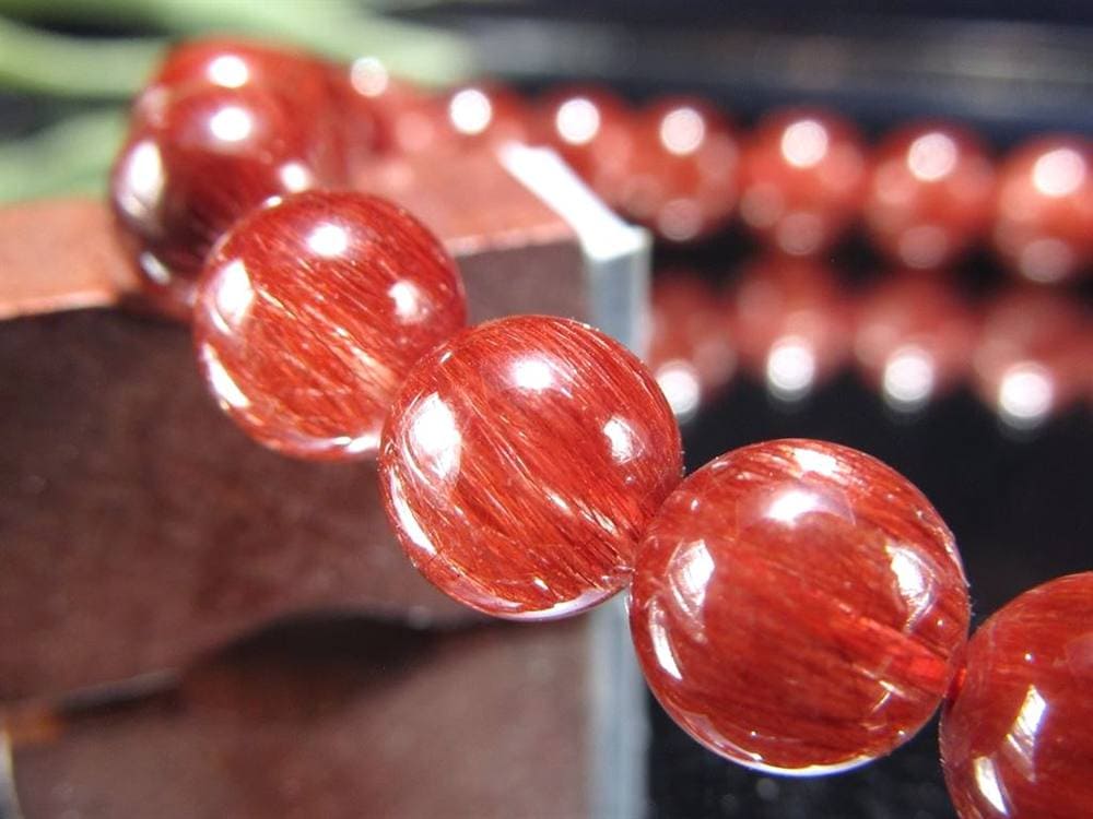 レッド ブラウン ルチルクォーツ ブレスレット ルチルレイテッドクォーツ