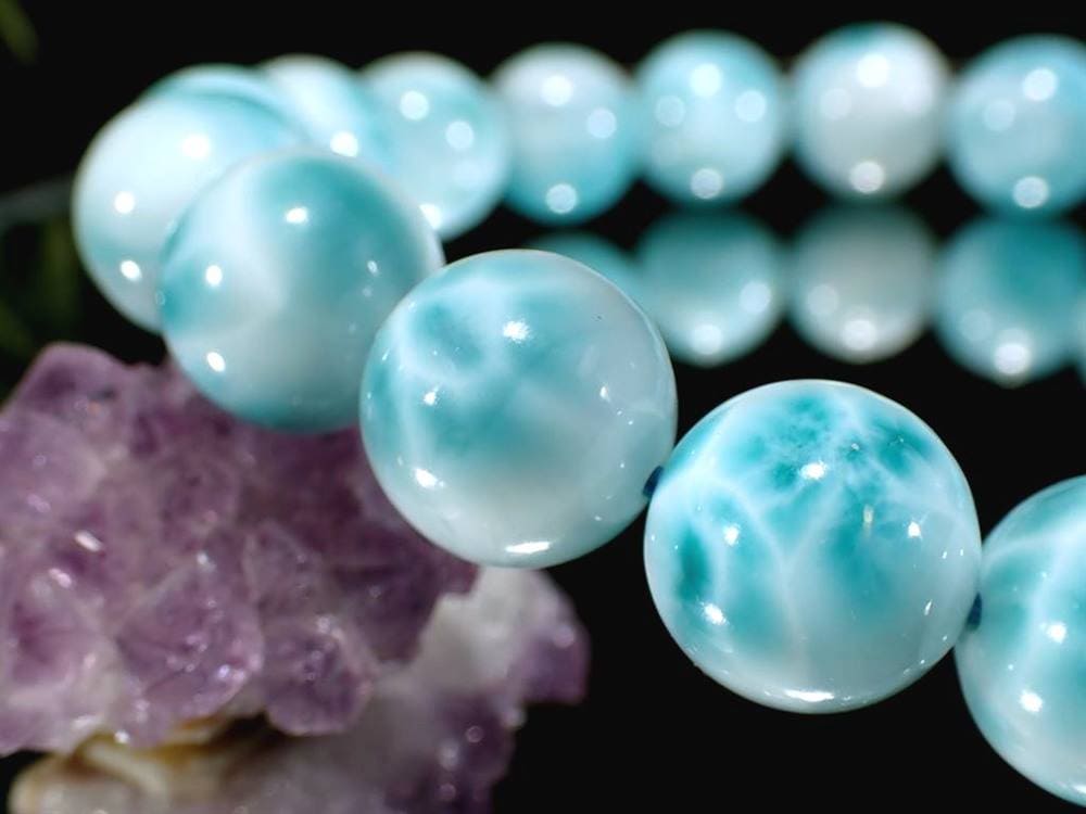 ラリマー ブレスレット ブルーペクトライト ドミニカ共和国 Larimar