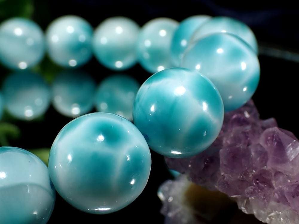 ラリマー ブレスレット ブルーペクトライト ドミニカ共和国 Larimar