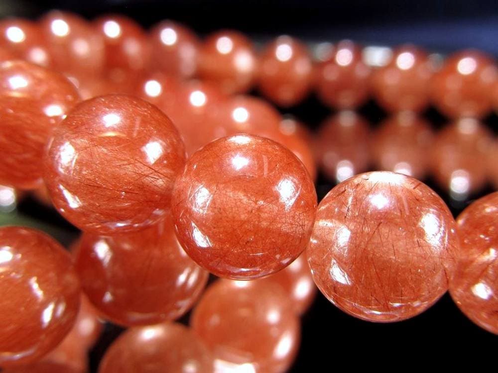 レッドルチルクォーツ ブレスレット レッドブラウンルチル ルチルレイテッドクォーツ 赤針水晶