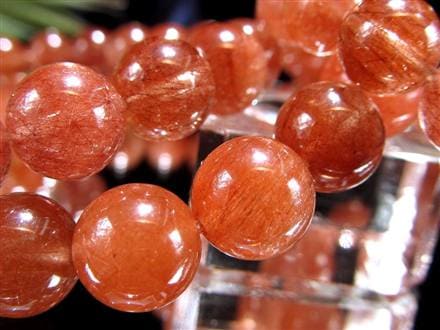 レッドルチルクォーツ ブレスレット レッドブラウンルチル ルチルレイテッドクォーツ 赤針水晶