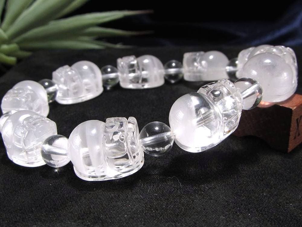 ホワイトファントムクォーツ 浄化 ブレスレット ヒキュウ 貔貅