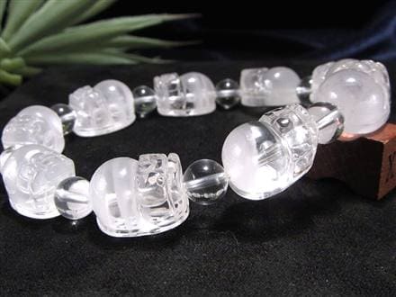 ホワイトファントムクォーツ 浄化 ブレスレット ヒキュウ 貔貅