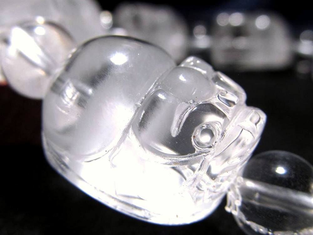 ホワイトファントムクォーツ 浄化 ブレスレット ヒキュウ 貔貅