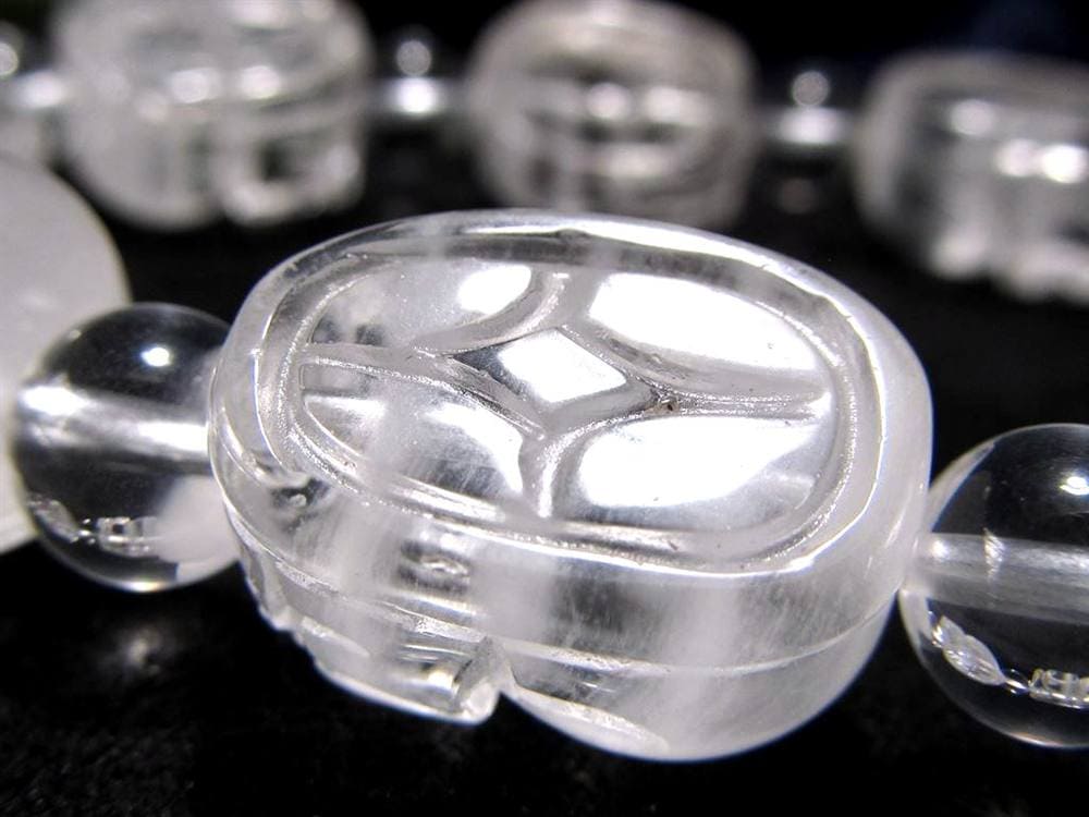 ホワイトファントムクォーツ 浄化 ブレスレット ヒキュウ 貔貅