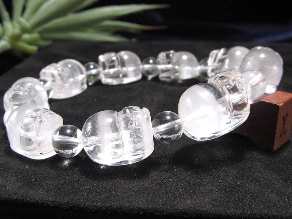 ホワイトファントムクォーツ 浄化 ブレスレット ヒキュウ 貔貅