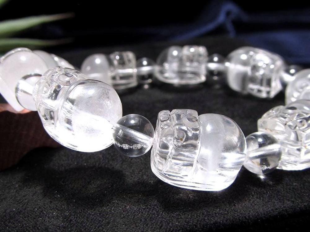 ホワイトファントムクォーツ 浄化 ブレスレット ヒキュウ 貔貅