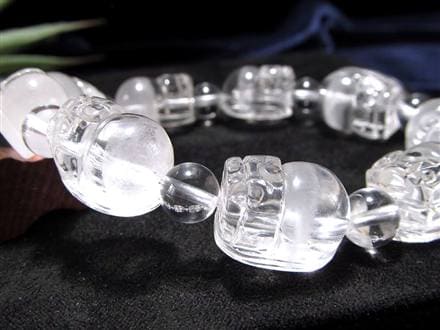 ホワイトファントムクォーツ 浄化 ブレスレット ヒキュウ 貔貅