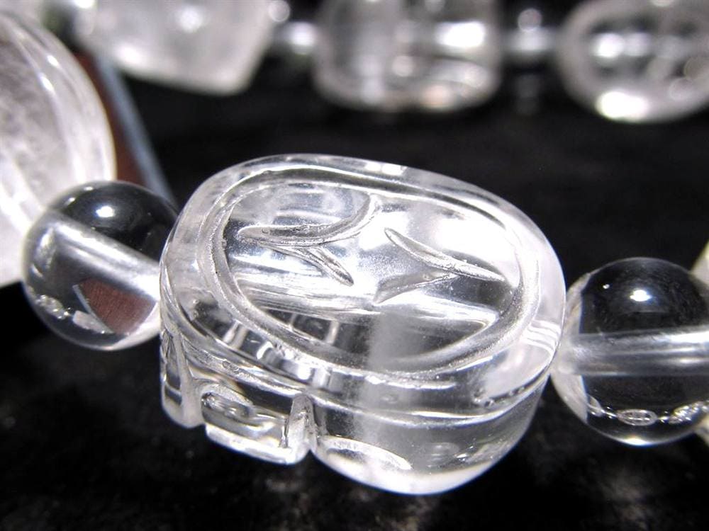 ホワイトファントムクォーツ 浄化 ブレスレット ヒキュウ 貔貅