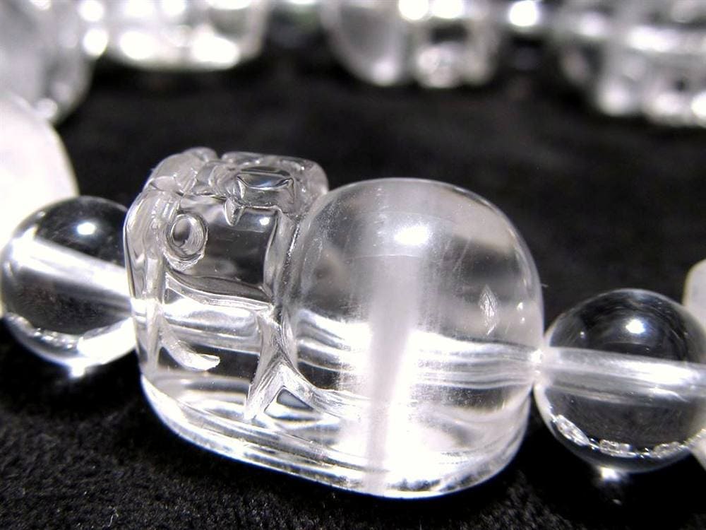 ホワイトファントムクォーツ 浄化 ブレスレット ヒキュウ 貔貅