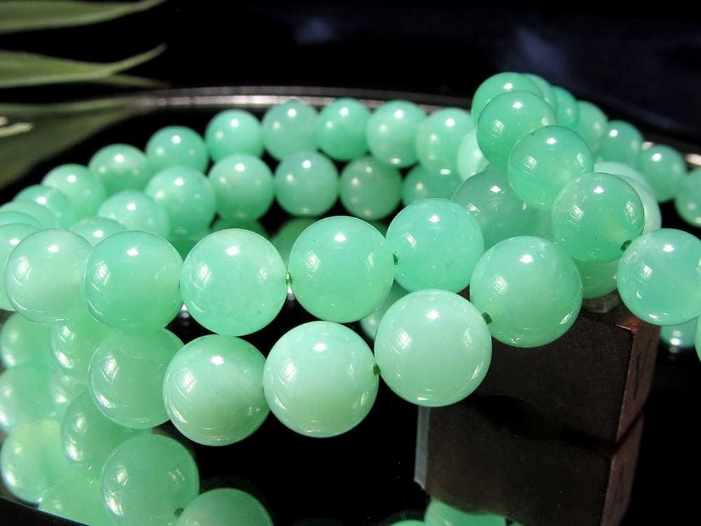 クリソプレーズ オーストラリアンジェイド ブレスレット カルセドニー アップルグリーン