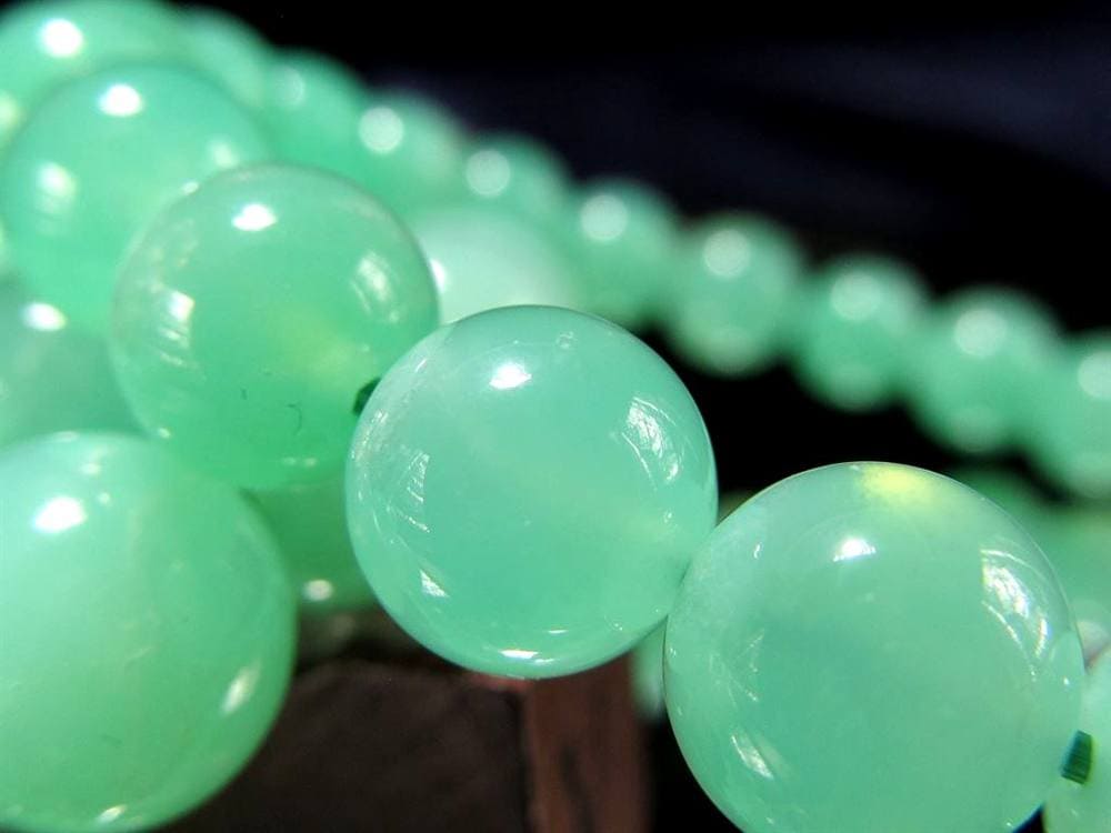 クリソプレーズ オーストラリアンジェイド ブレスレット カルセドニー アップルグリーン