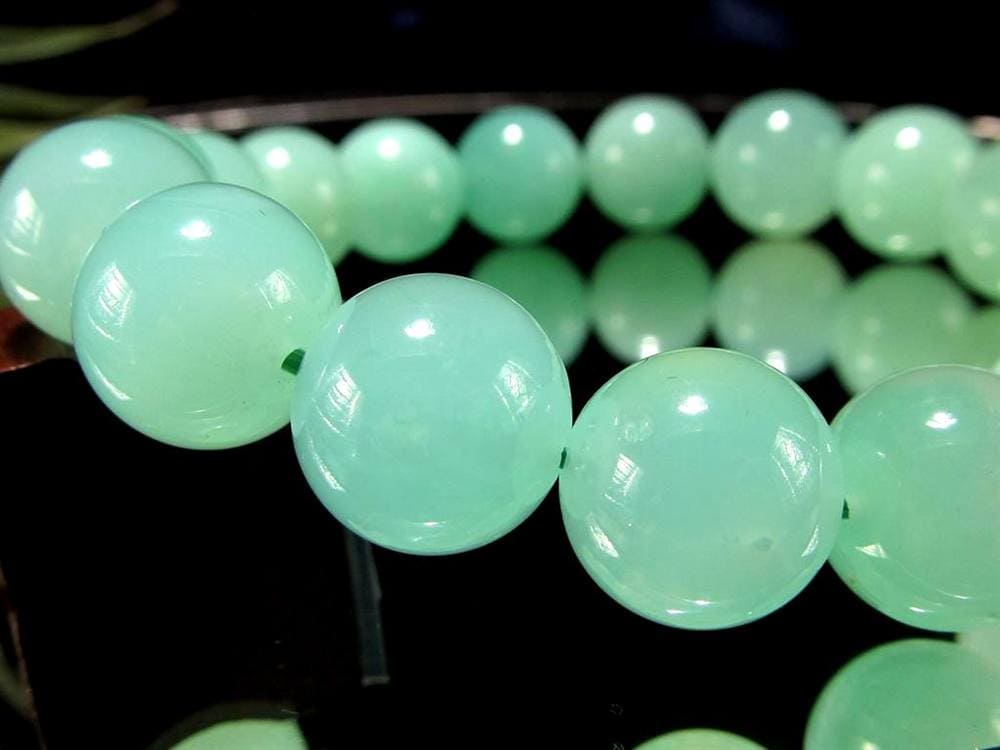 クリソプレーズ オーストラリアンジェイド ブレスレット カルセドニー アップルグリーン