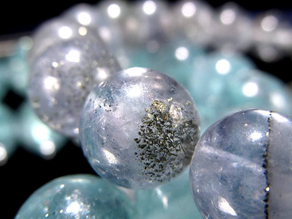 スターリットスカイフローライト ブレスレット 蛍石 カルコパイライト