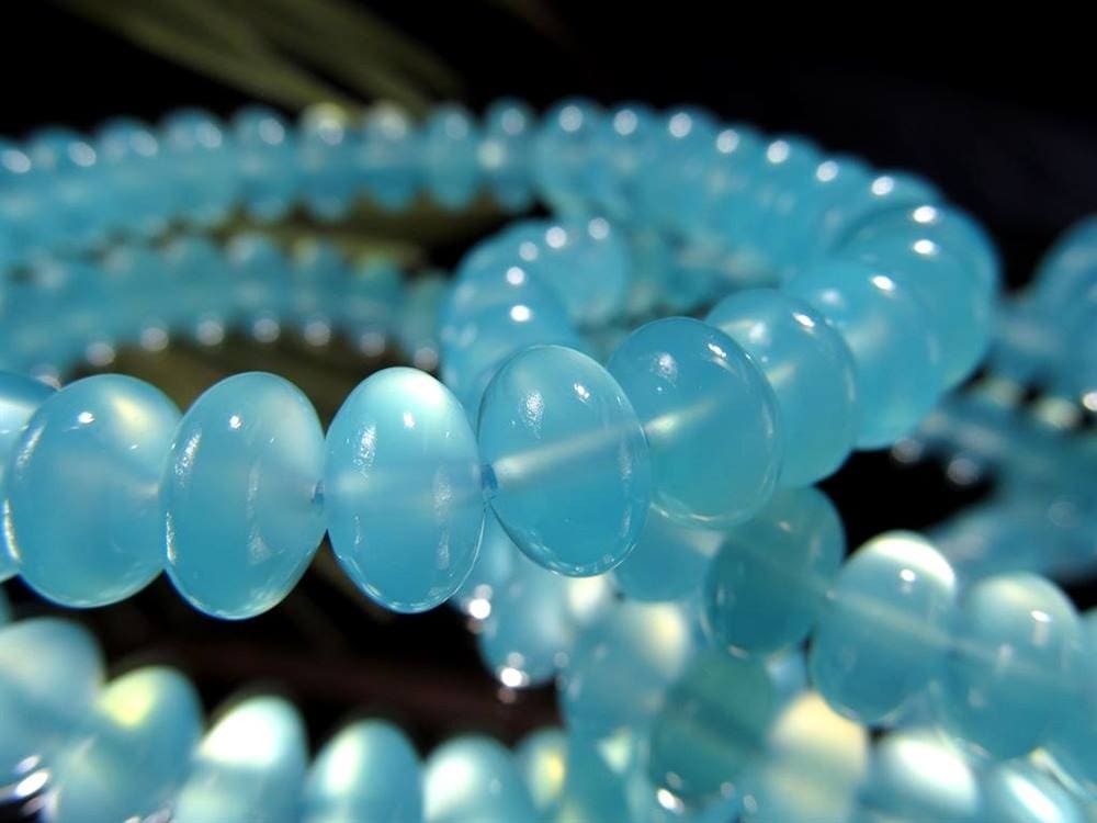 シーブルーカルセドニー 玉髄 カルセドニー ボタン ブレスレット