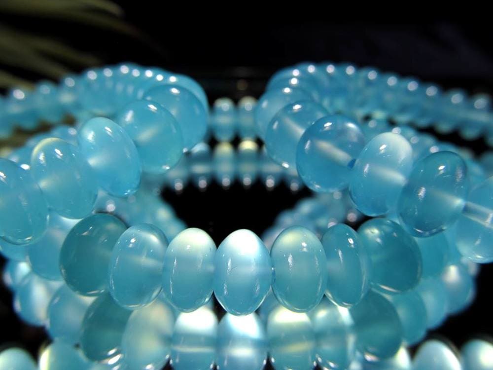 シーブルーカルセドニー 玉髄 カルセドニー ボタン ブレスレット