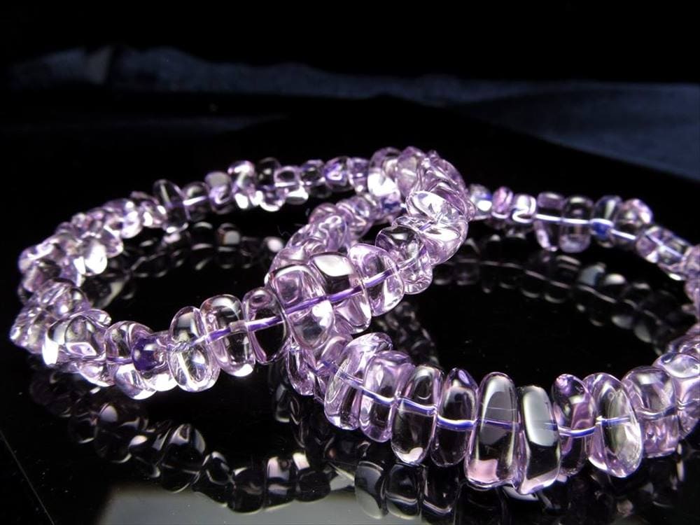 ラベンダー アメジスト さざれ 細石 ブレスレット