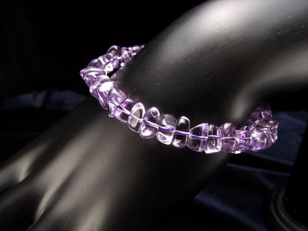 ラベンダー アメジスト さざれ 細石 ブレスレット