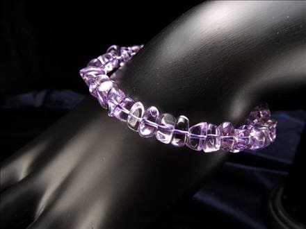 ラベンダー アメジスト さざれ 細石 ブレスレット