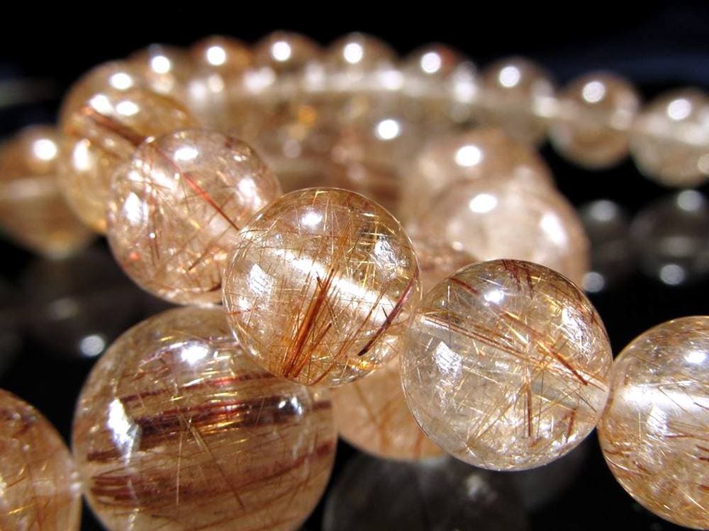 ブラウンルチルクォーツ ブレスレット 天然石 パワーストーン ルチルクォーツ