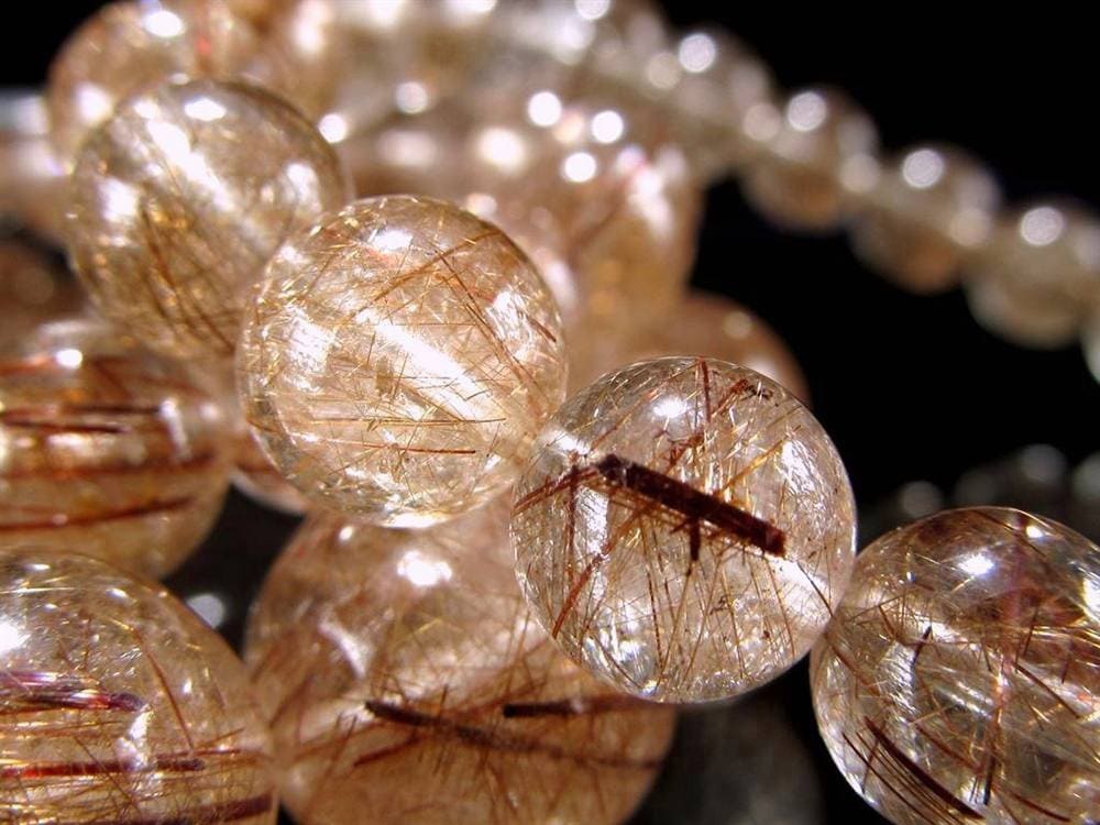 ブラウンルチルクォーツ ブレスレット 天然石 パワーストーン ルチルクォーツ