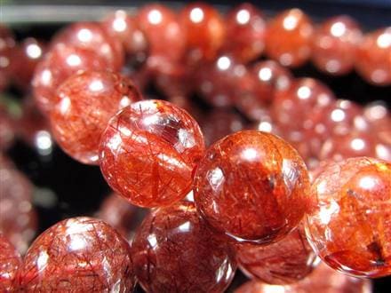 レッドルチルクォーツ ブレスレット レッドブラウンルチル ルチルレイテッドクォーツ 赤針水晶