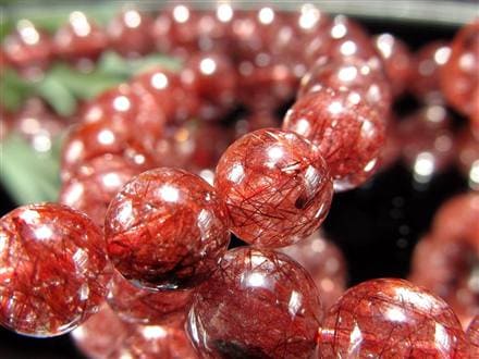 レッドルチルクォーツ ブレスレット レッドブラウンルチル ルチルレイテッドクォーツ 赤針水晶