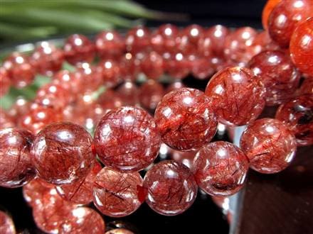 レッドルチルクォーツ ブレスレット レッドブラウンルチル ルチルレイテッドクォーツ 赤針水晶