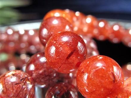 レッドルチルクォーツ ブレスレット レッドブラウンルチル ルチルレイテッドクォーツ 赤針水晶