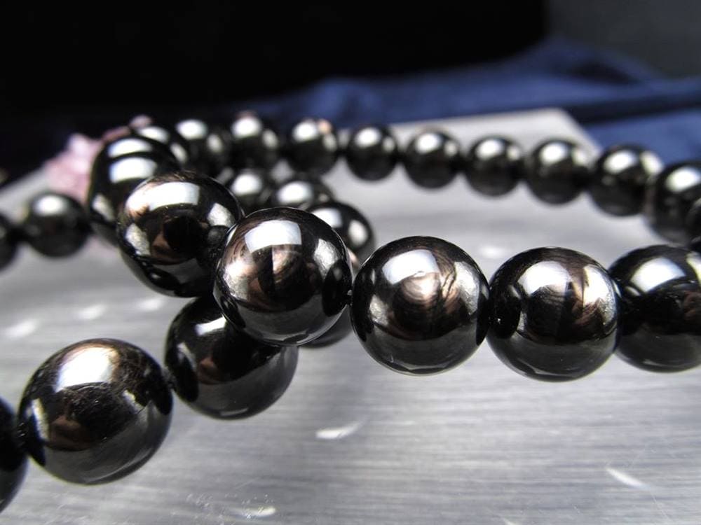 ハイパーシーン 紫蘇輝石 ブレスレット 黒色天然石 hyperStheons