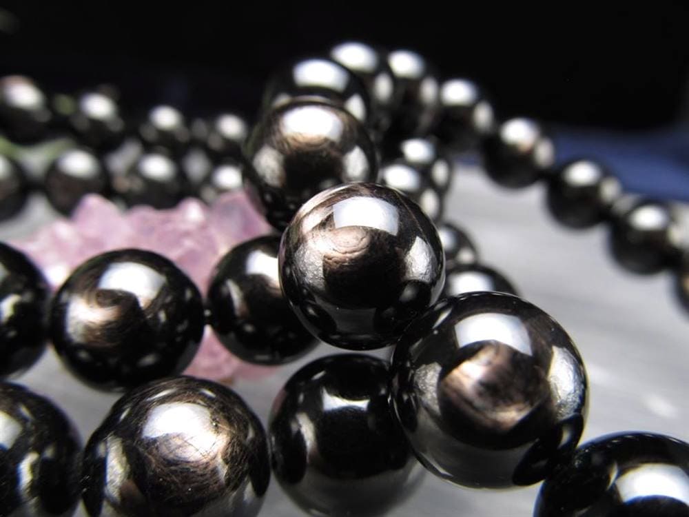 ハイパーシーン 紫蘇輝石 ブレスレット 黒色天然石 hyperStheons